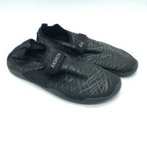 AMV Womens Water Shoes Hook & Loop Fabric Striped Black Size 10